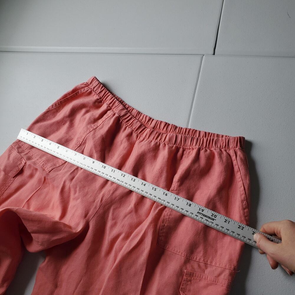 Flax Wide Leg Cargo Pants in Coral Pink - Picture 8 of 9